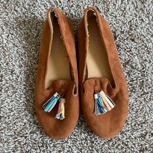 Old Navy Brown Suede Loafers with Tassels